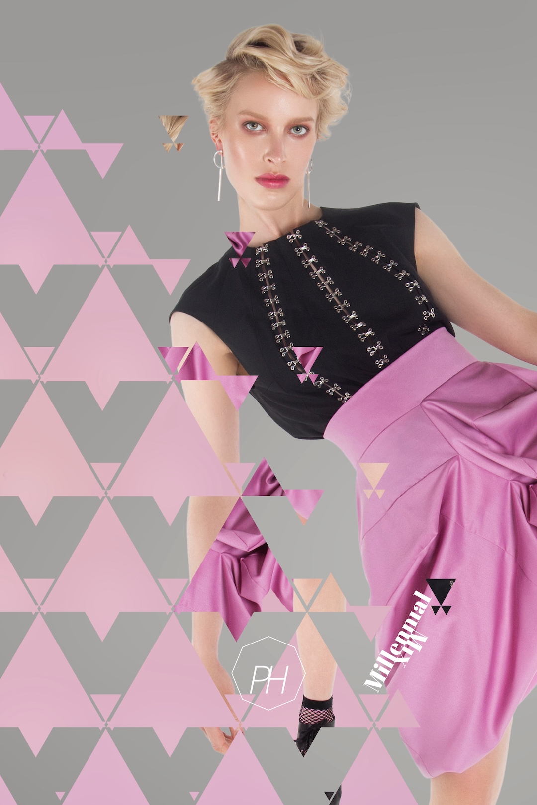 Suse Eder modeling a vibrant editorial outfit photographed by Phil Halfmann