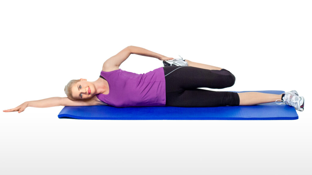 Quadriceps static stretching exercises.